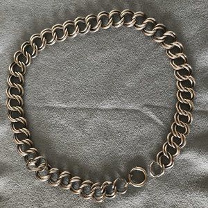 Sterling Silver Choker Double Link Rombo Necklace - image 1